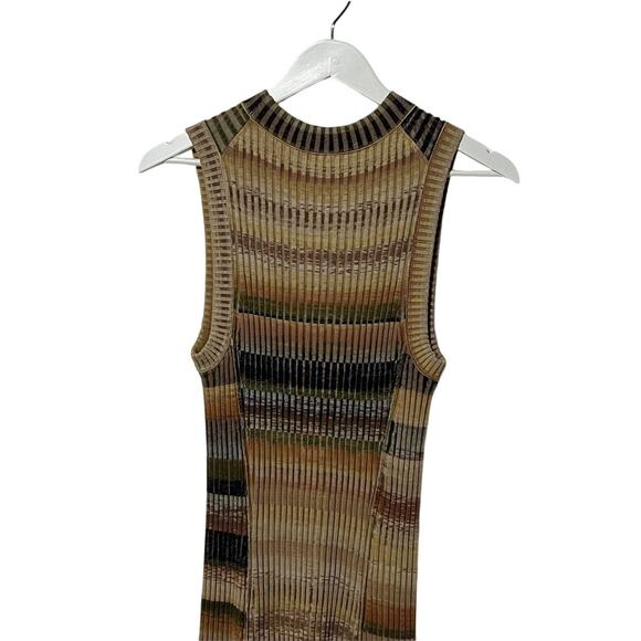 JONATHAN SIMKHAI WOMENS LARGE KNIT STRETCH FAIRFAX MIDI DRESS GREEN MULTI NEW - Picture 8 of 12